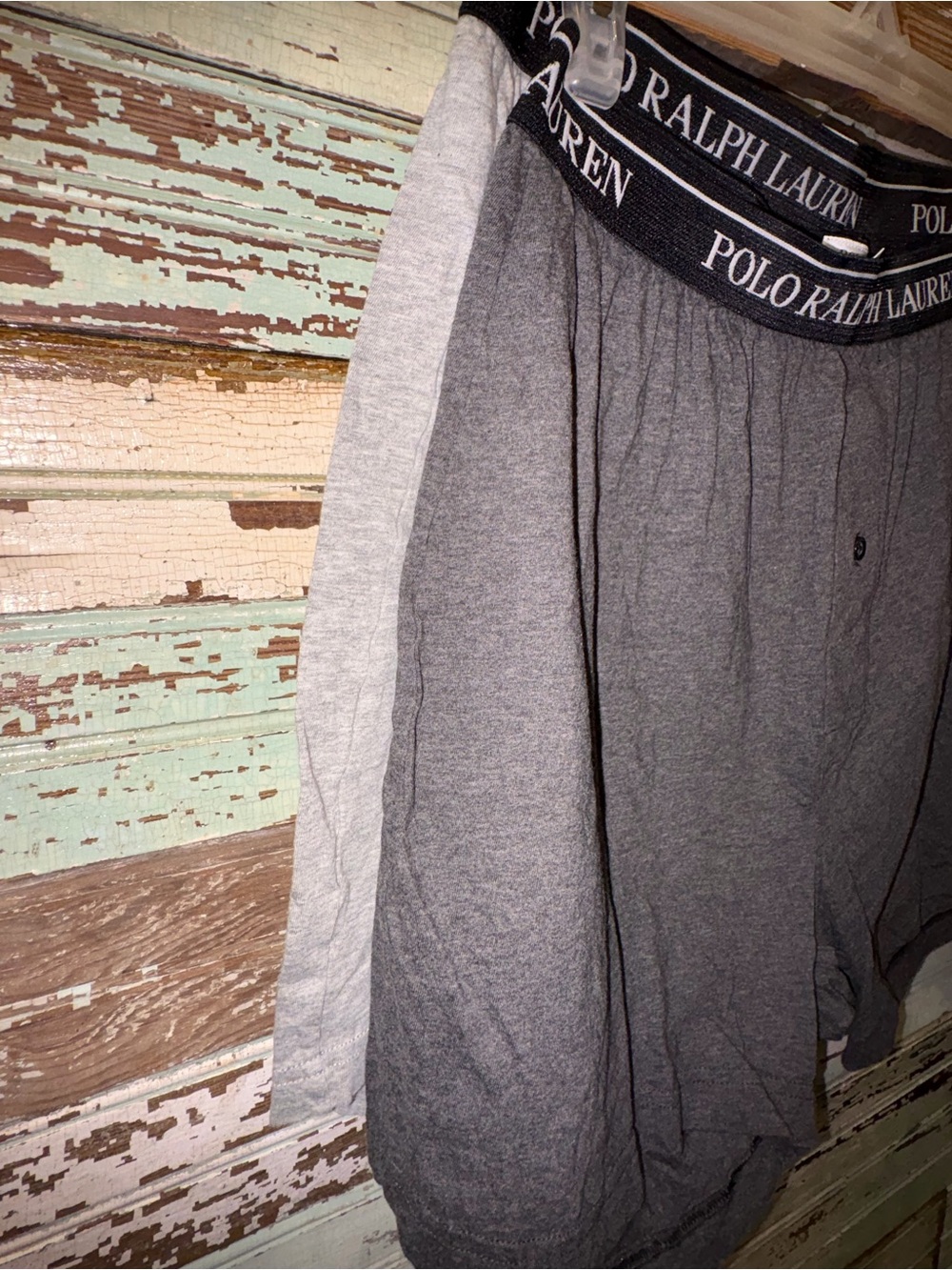 2 Pairs Ralph Lauren Gray Boxer Briefs with Logo Waistband